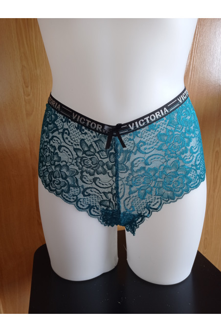Culote Victoria Encaje Azul Verdoso