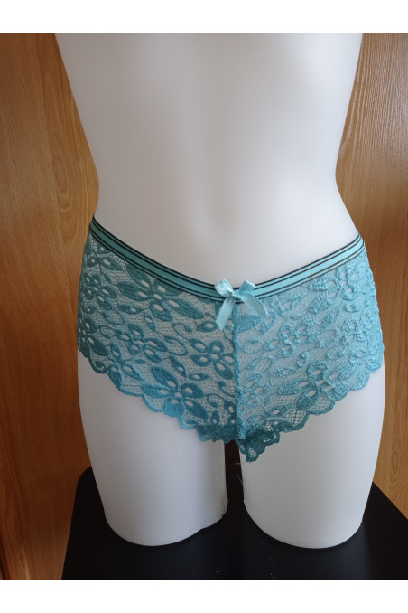 Culote Alto Color Azul Celeste de Encaje