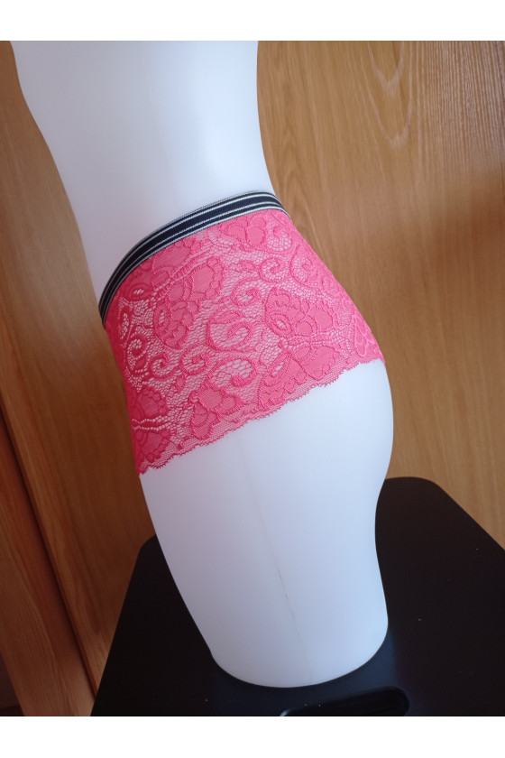 Culote Color Salmón de Encaje con bandas negras